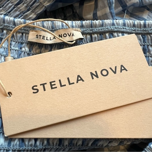 New! Stella Nova Penelope smocked peplum open back top nwt 17499 - Picture 13 of 16